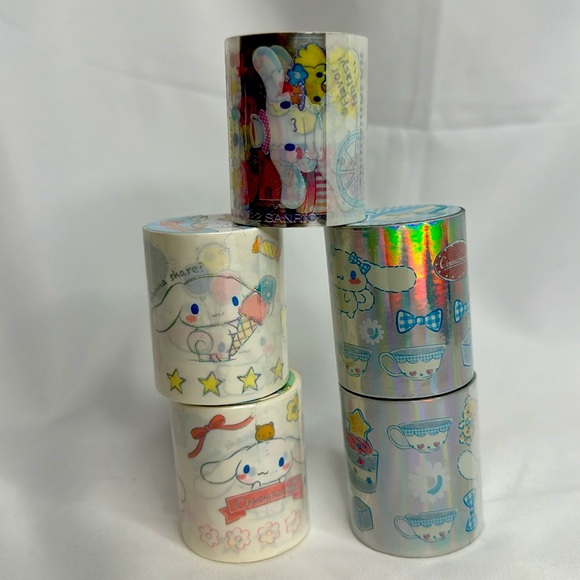 Sanrio Cinnamaroll Sparkle Washi Tape 2 Roll Pack - Picture 3 of 6
